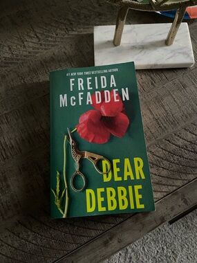 Freida McFadden "Dear Debbie" Hardcover - Green Cover with Red Flower